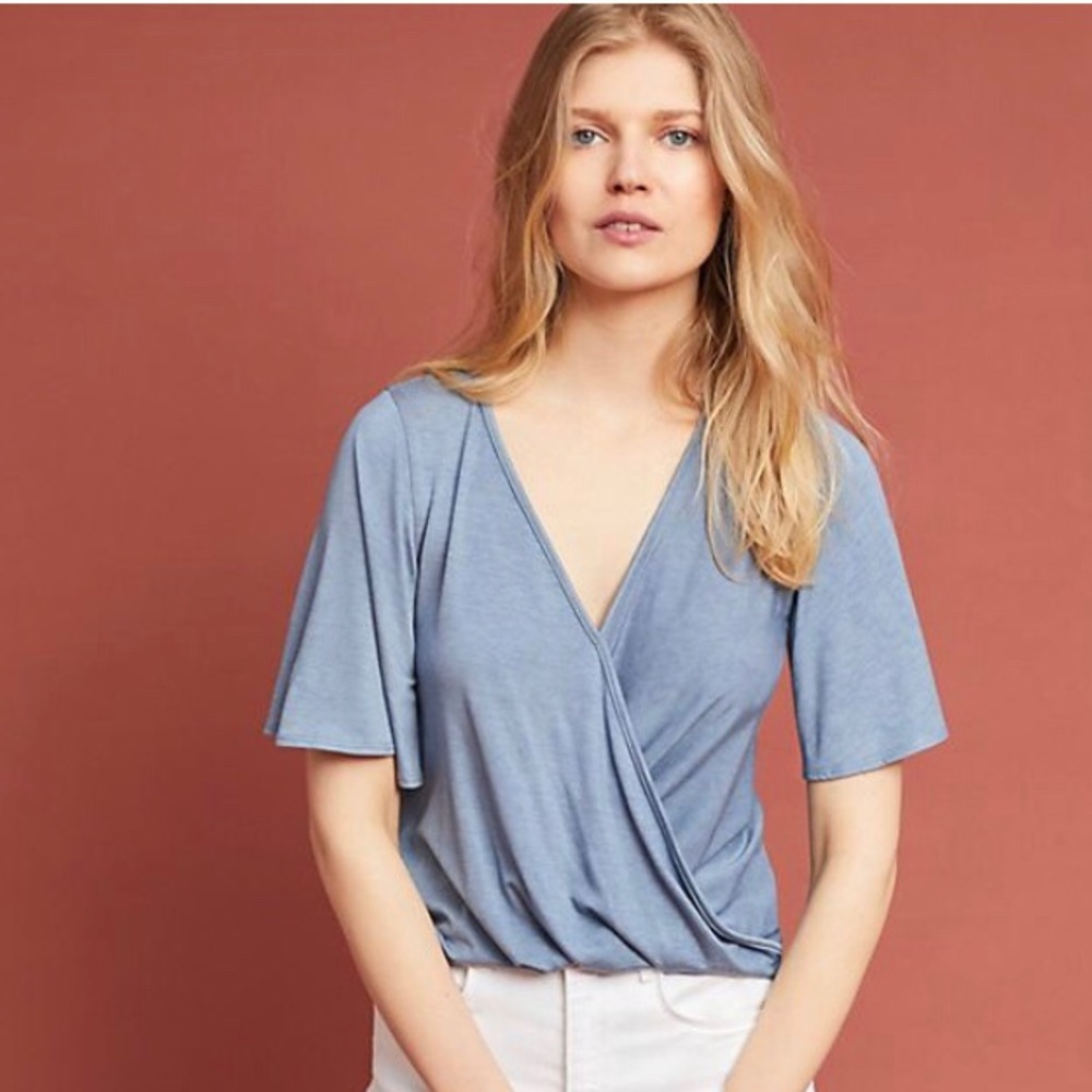 NWT Anthropologie Maeve Yesenia wrap front tee